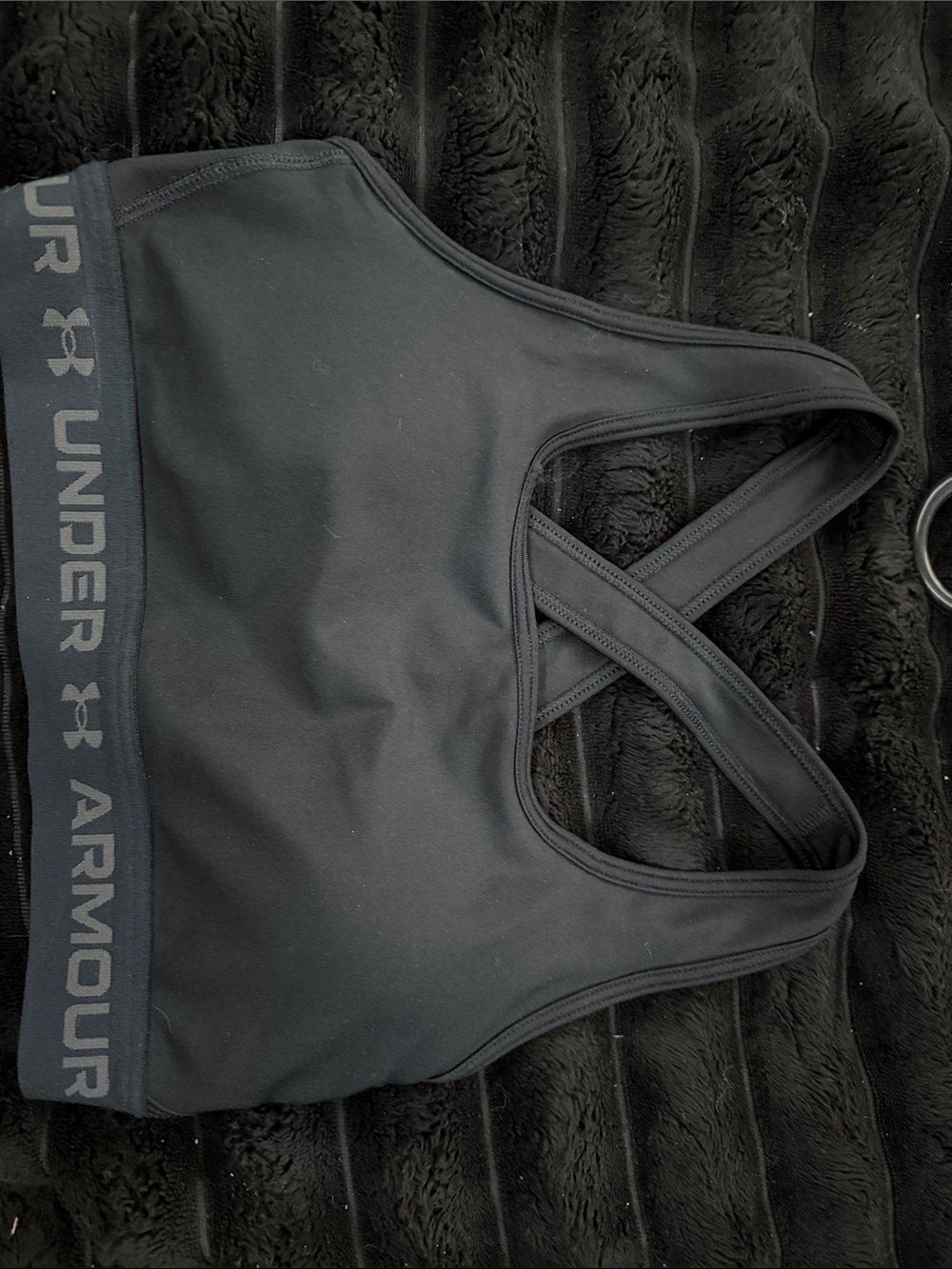Under Armour Black Cross-Back Logo Sports Bra
